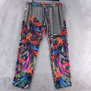Agua Bendita Satin Coi Fish Pants Womens Size 8 Multicolor Printed Casual